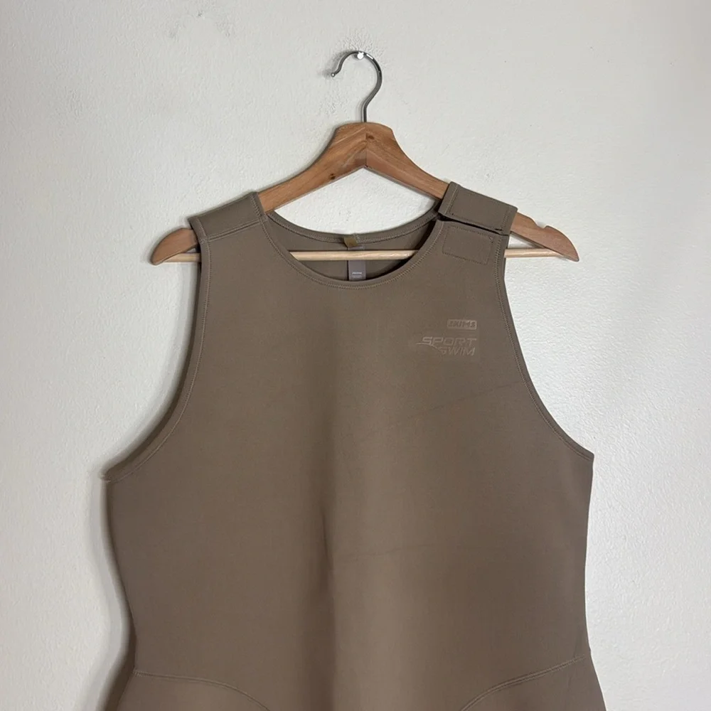 Skims Womens Sport Swim Full Length Bodysuit Tan Desert 3X